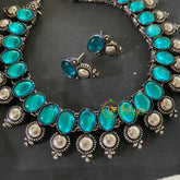 Oxidized Kolhapuri Choker Short Neckpiece-S625